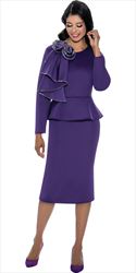 Stellar Looks 600211 - Purple - Rosettes Scuba Dress